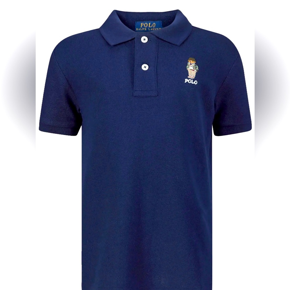 Ralph Lauren Polo | Mesh Polo Shirt w/Embroidered Bear 🐻